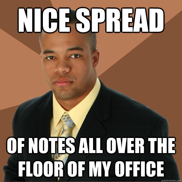 nice spread of notes all over the floor of my office  Successful Black Man