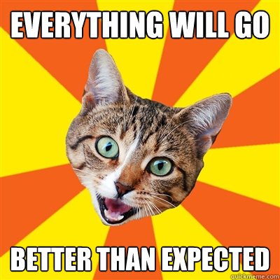 Everything will go  Better than expected  Bad Advice Cat