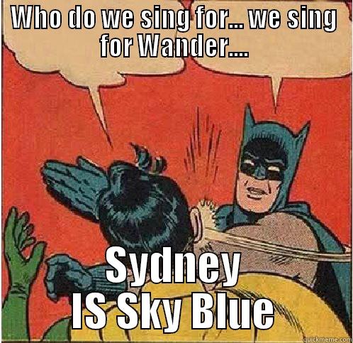 Derby Day - WHO DO WE SING FOR... WE SING FOR WANDER.... SYDNEY IS SKY BLUE Batman Slapping Robin