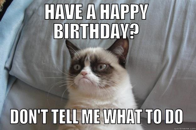 FB  - HAVE A HAPPY BIRTHDAY? DON'T TELL ME WHAT TO DO Grumpy Cat
