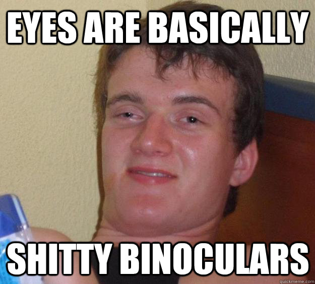 eyes are basically shitty binoculars  10 Guy