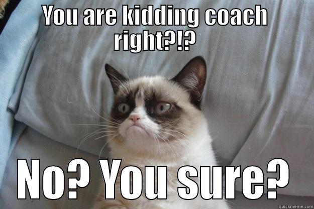 additional runs - YOU ARE KIDDING COACH RIGHT?!? NO? YOU SURE? Grumpy Cat