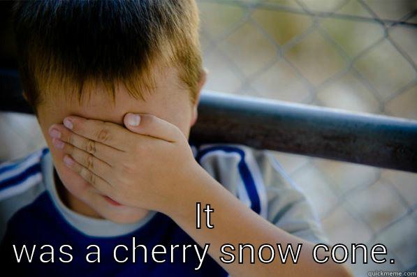  IT WAS A CHERRY SNOW CONE. Confession kid