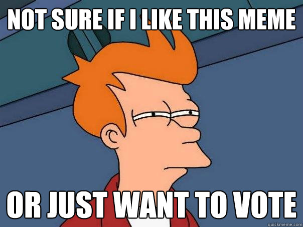 Not sure if i like this meme or just want to vote - Not sure if i like this meme or just want to vote  Futurama Fry