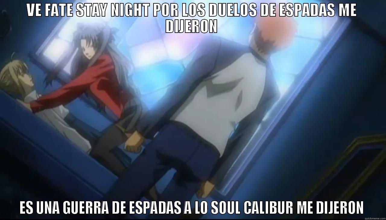 VE FATE STAY NIGHT POR LOS DUELOS DE ESPADAS ME DIJERON ES UNA GUERRA DE ESPADAS A LO SOUL CALIBUR ME DIJERON Misc