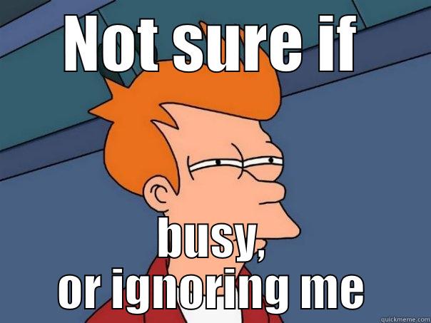 NOT SURE IF BUSY, OR IGNORING ME Futurama Fry