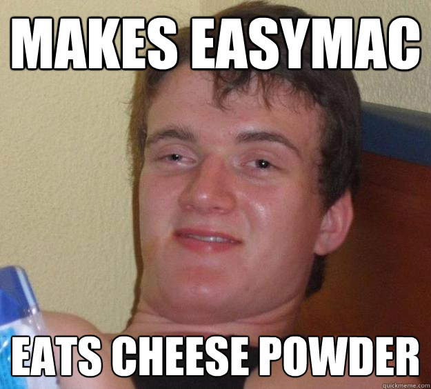 Makes Easymac Eats cheese powder  10 Guy