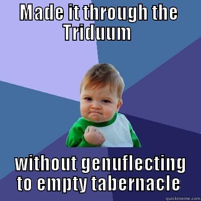 holy week - MADE IT THROUGH THE TRIDUUM   WITHOUT GENUFLECTING TO EMPTY TABERNACLE Success Kid