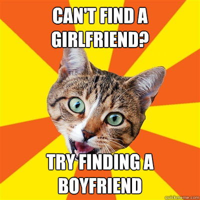 Can't find a girlfriend? try finding a boyfriend  Bad Advice Cat