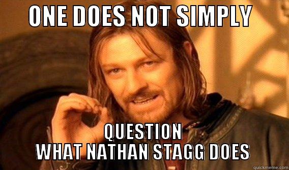       ONE DOES NOT SIMPLY         QUESTION WHAT NATHAN STAGG DOES One Does Not Simply