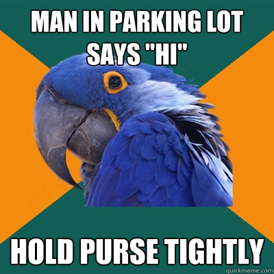 man in parking lot says 