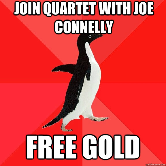 Join Quartet with Joe Connelly Free gold  Socially Awesome Penguin