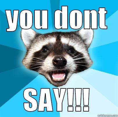 blank stupidity - YOU DONT SAY!!! Lame Pun Coon