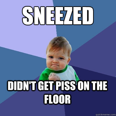 Sneezed didn't get piss on the floor  Success Kid