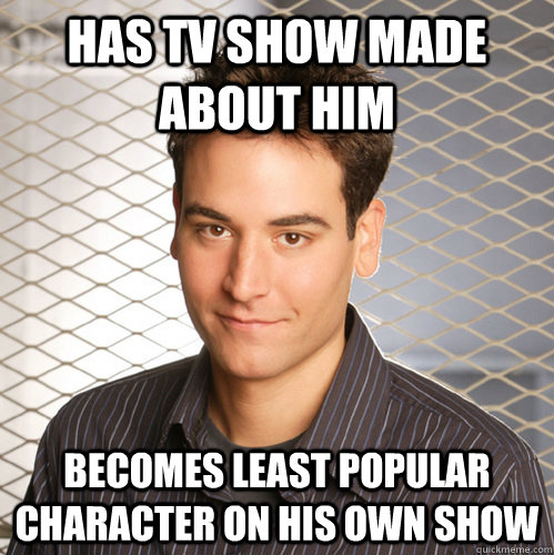 has tv show made about him becomes least popular character on his own show  Scumbag Ted Mosby