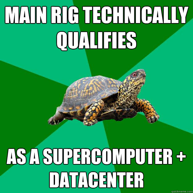 MAIN RIG TECHNICALLY QUALIFIES AS A SUPERCOMPUTER + DATACENTER  Torrenting Turtle