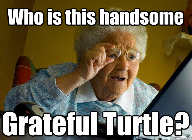 Who is this handsome Grateful Turtle?   Caption 5 goes here  Grandma finds the Internet