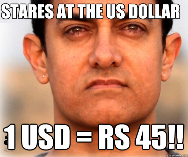 Stares at the US Dollar 1 USD = Rs 45!!  Aamir Khan Smell The Fart Acting