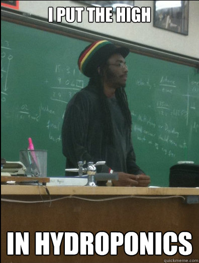 i put the high in hydroponics  Rasta Science Teacher