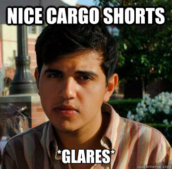 Nice Cargo Shorts *glares* - Nice Cargo Shorts *glares*  Judging Fashionista Meme