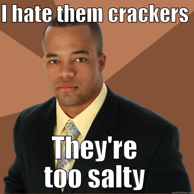 Hate them crackers - I HATE THEM CRACKERS  THEY'RE TOO SALTY Successful Black Man