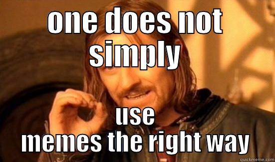 ONE DOES NOT SIMPLY USE MEMES THE RIGHT WAY Boromir