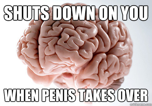 shuts down on you when penis takes over  Scumbag Brain