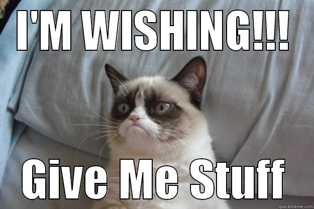 I'M WISHING!!! GIVE ME STUFF Grumpy Cat