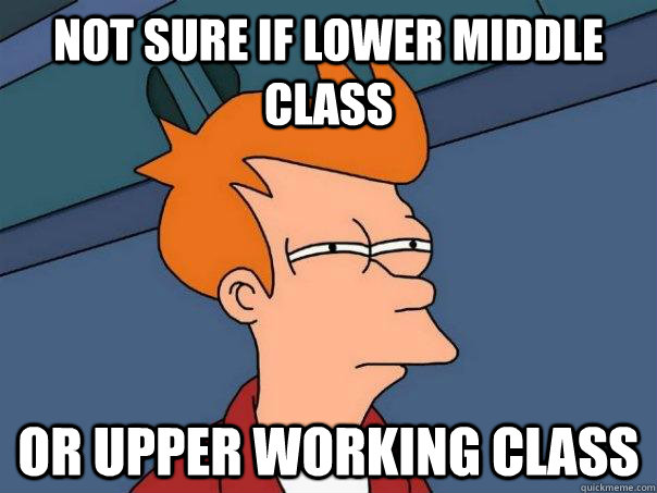 Not sure if lower middle class or upper working class   Futurama Fry