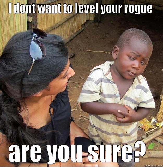 I DONT WANT TO LEVEL YOUR ROGUE ARE YOU SURE?  Skeptical Third World Kid