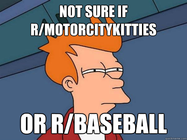 not sure if r/motorcitykitties or r/baseball  Futurama Fry