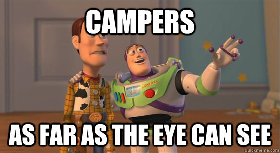 Campers As far as the eye can see  Toy Story Everywhere