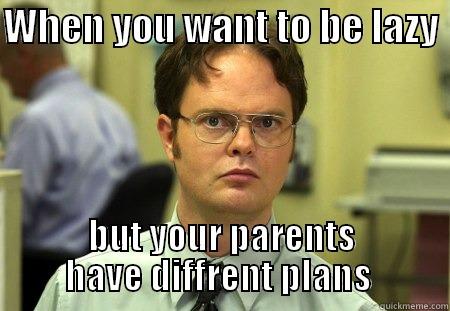 WHEN YOU WANT TO BE LAZY  BUT YOUR PARENTS HAVE DIFFERENT PLANS  Schrute