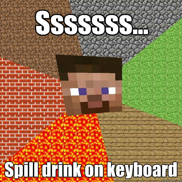 Sssssss... Spill drink on keyboard  Minecraft