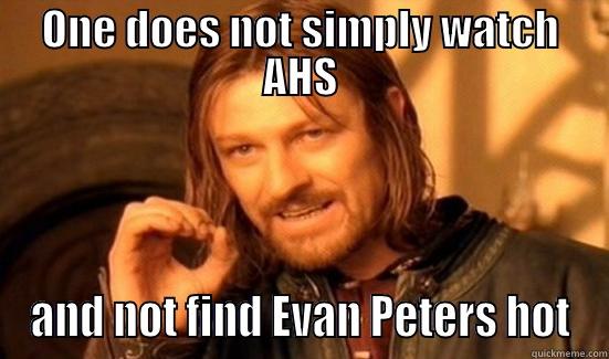 ONE DOES NOT SIMPLY WATCH AHS AND NOT FIND EVAN PETERS HOT Boromir