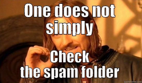 ONE DOES NOT SIMPLY CHECK THE SPAM FOLDER Boromir