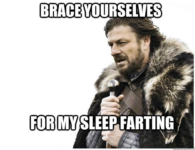 Brace yourselves For my sleep farting  Imminent Ned