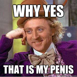 Why yes that is my penis  Creepy Wonka