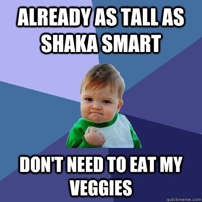 Already as tall as Shaka Smart Don't need to eat my veggies - Already as tall as Shaka Smart Don't need to eat my veggies  Success Kid