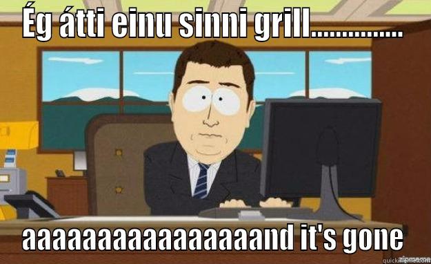 ÉG ÁTTI EINU SINNI GRILL............... AAAAAAAAAAAAAAAAND IT'S GONE aaaand its gone