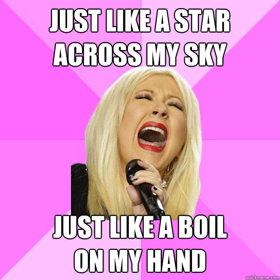 just like a star across my sky just like a boil
on my hand  Wrong Lyrics Christina