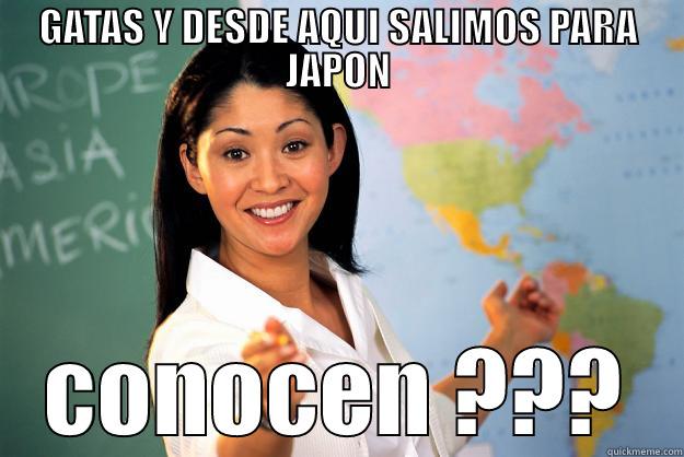   - GATAS Y DESDE AQUI SALIMOS PARA JAPON CONOCEN ??? Unhelpful High School Teacher