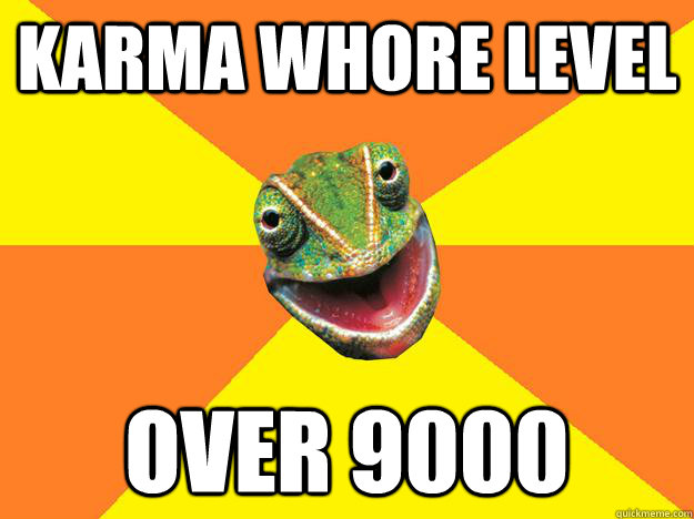 Karma whore level over 9000  Karma Chameleon