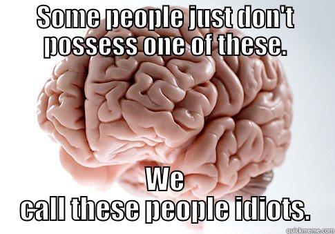 SOME PEOPLE JUST DON'T POSSESS ONE OF THESE. WE CALL THESE PEOPLE IDIOTS. Scumbag Brain