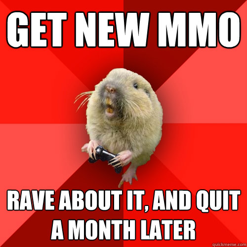 get new mmo rave about it, and quit a month later  Gaming Gopher