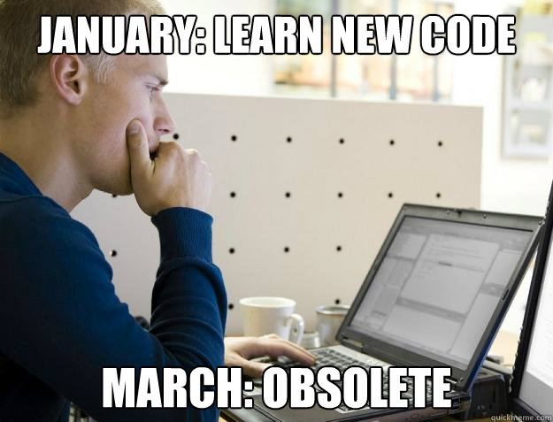 JANUARY: LEARN NEW CODE MARCH: OBSOLETE  Programmer