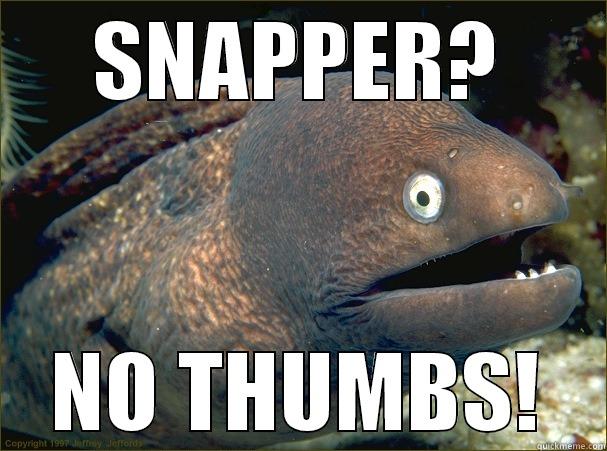 SNAPPER? NO THUMBS! Bad Joke Eel