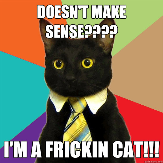 doesn't make sense???? i'm a frickin cat!!!  Business Cat