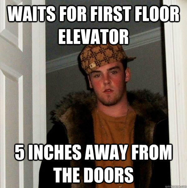 waits for first floor elevator 5 inches away from the doors - waits for first floor elevator 5 inches away from the doors  Misc