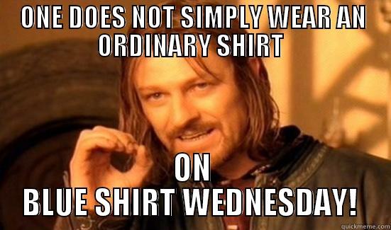 ONE DOES NOT SIMPLY WEAR AN ORDINARY SHIRT  ON BLUE SHIRT WEDNESDAY!  Boromir